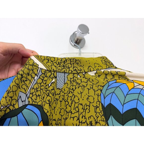 NWT Tory Burch Balloons In The Sky Print Top Blouse Mock Neck Hot Air Green 2 - Picture 4 of 11